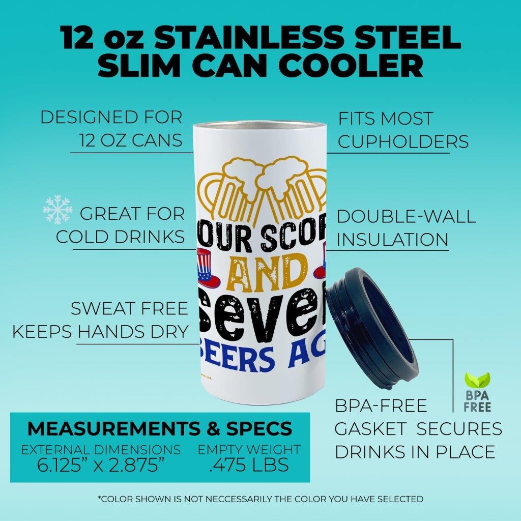 Trend Setters Original (Seven Beers Ago) 12 oz Stainless Steel Slim Can Cooler SSKOOW0036